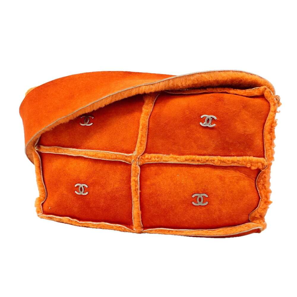 Chanel Shearling Orange Shoulder Bag #363558C80B